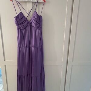 Mango Lavender Purple Maxi Dress with Spaghetti Straps